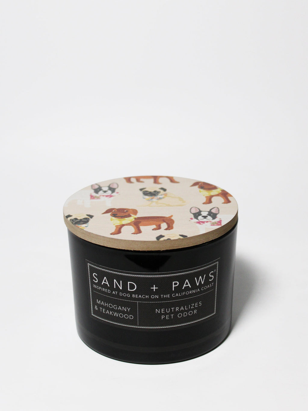 Sand + Paws Mahogany & Teakwood 12 oz scented candle Premium