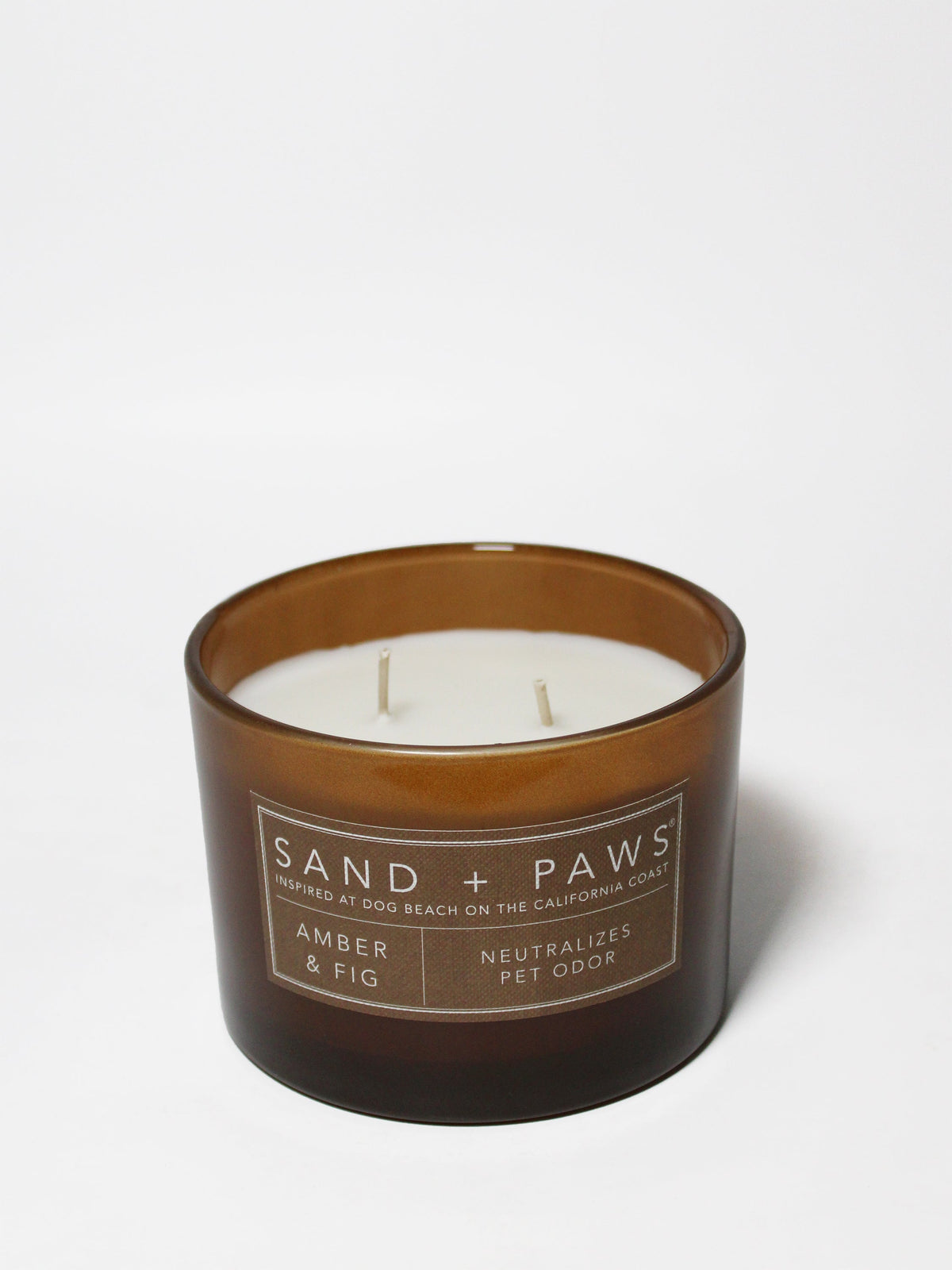 Sand + Paws Amber & Fig 12 oz scented candle Premium