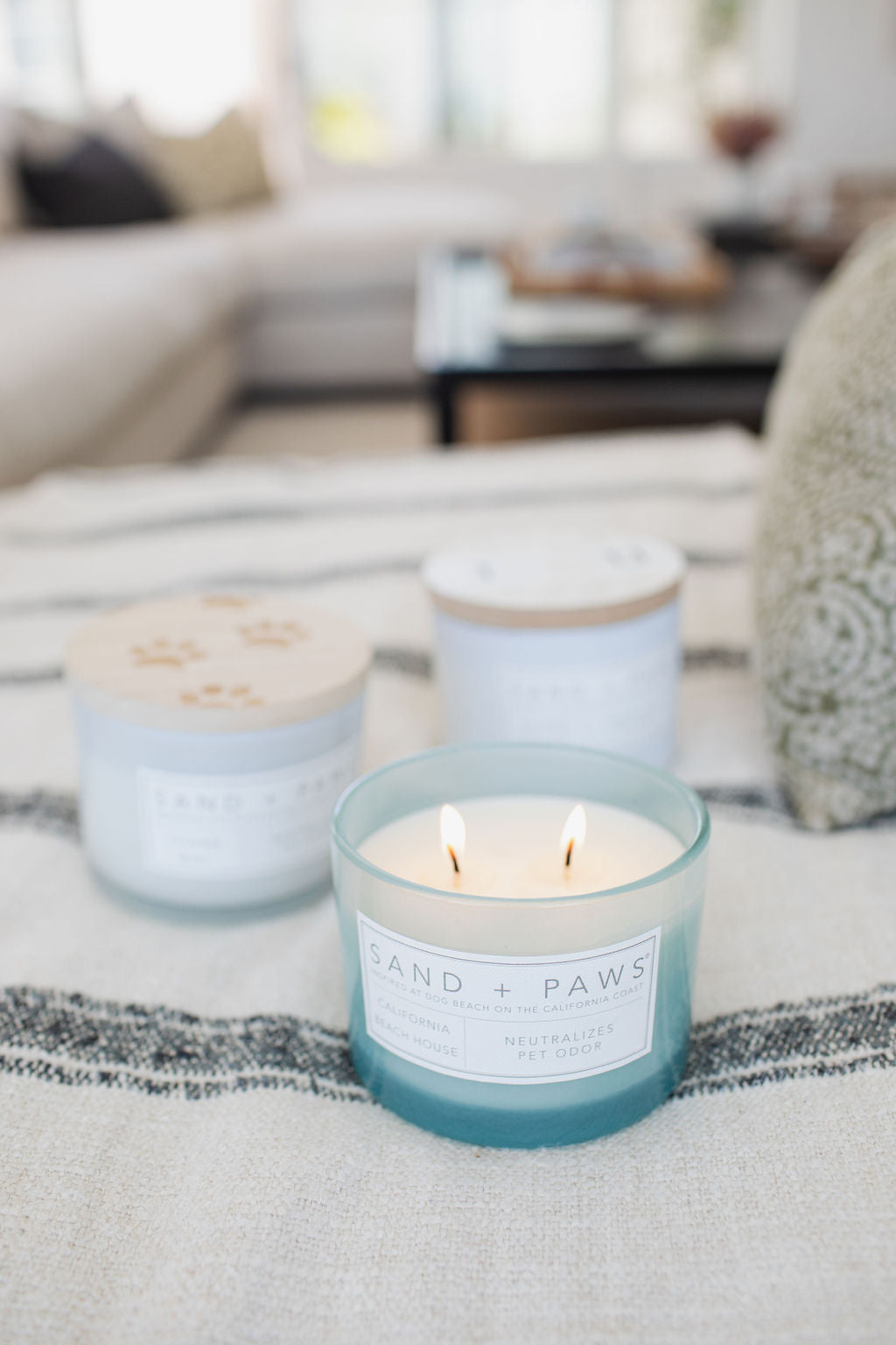 Sand + Paws California Beach House 12 oz scented candle Premium