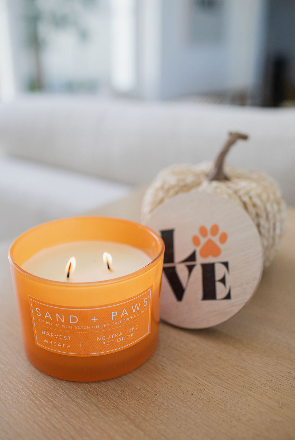 Sand + Paws Harvest Wreath 12 oz scented candle Premium