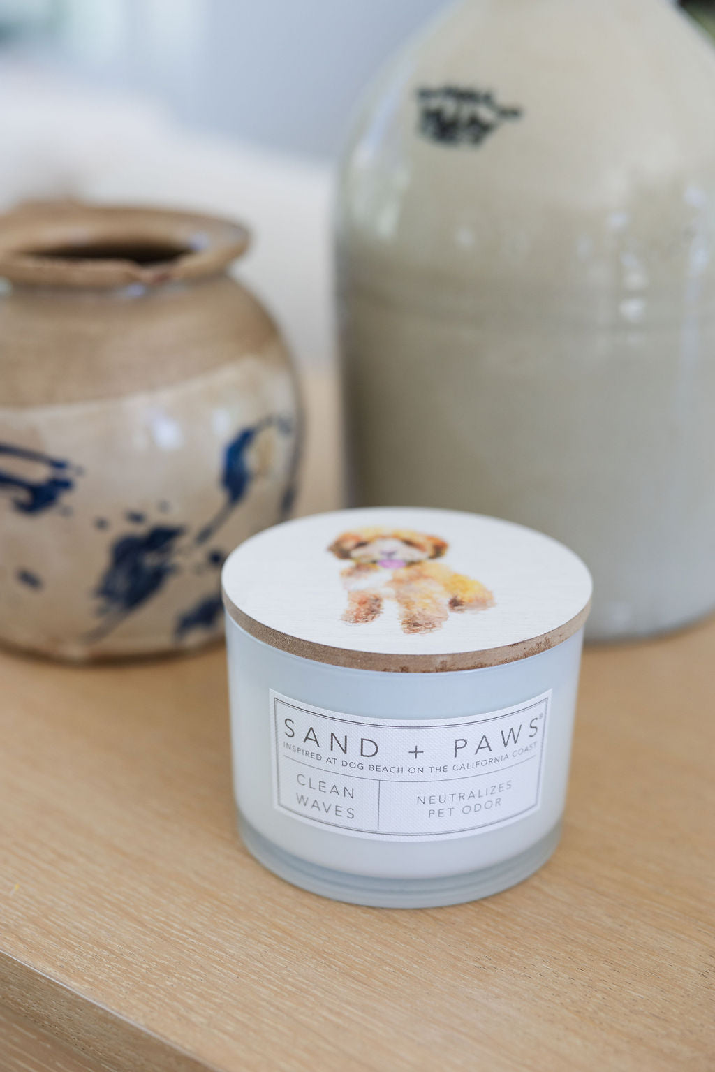 Sand + Paws Clean Waves 12 oz scented candle Premium