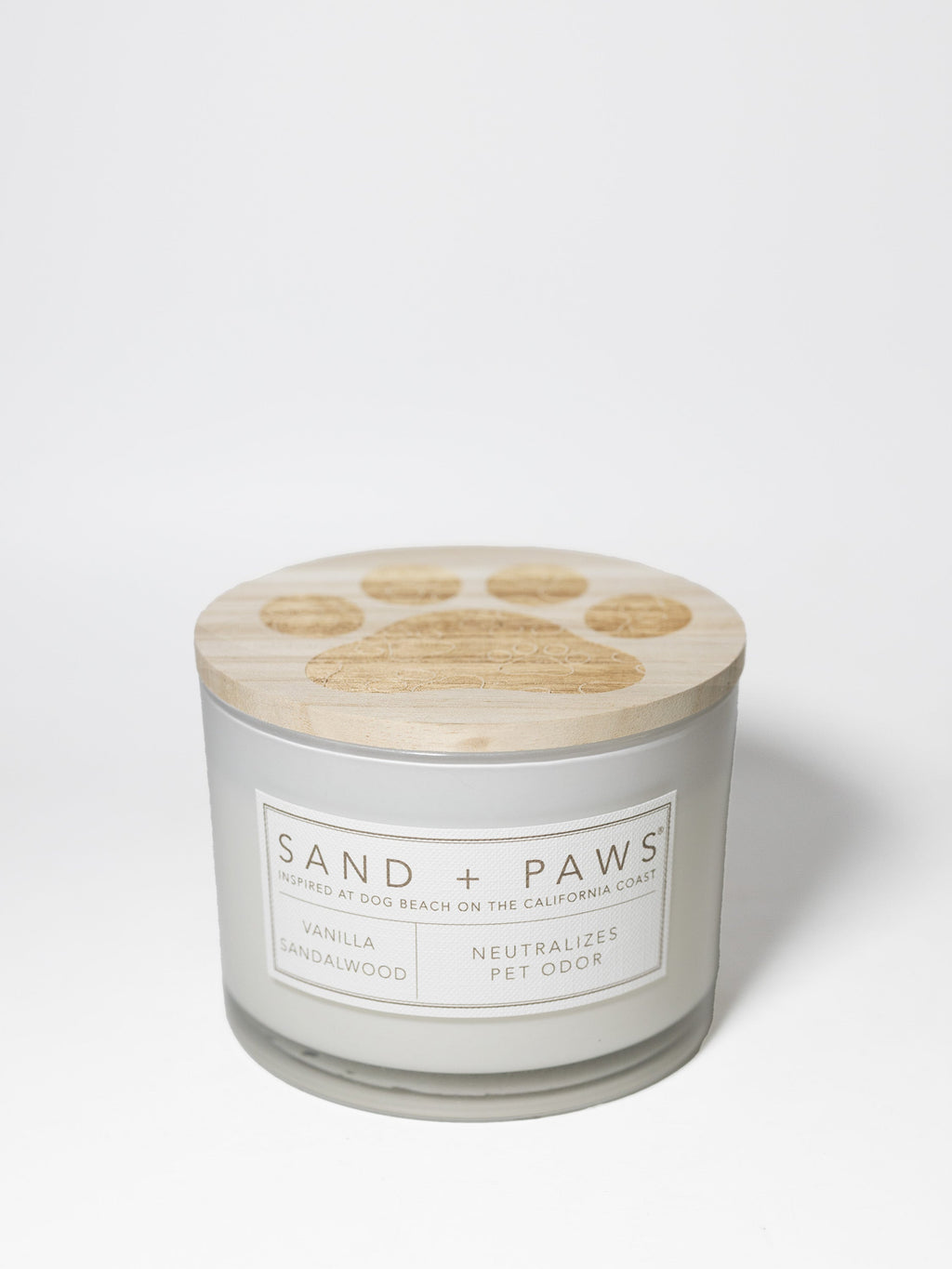 Sand + Paws Vanilla Sandalwood 12 oz scented candle Premium